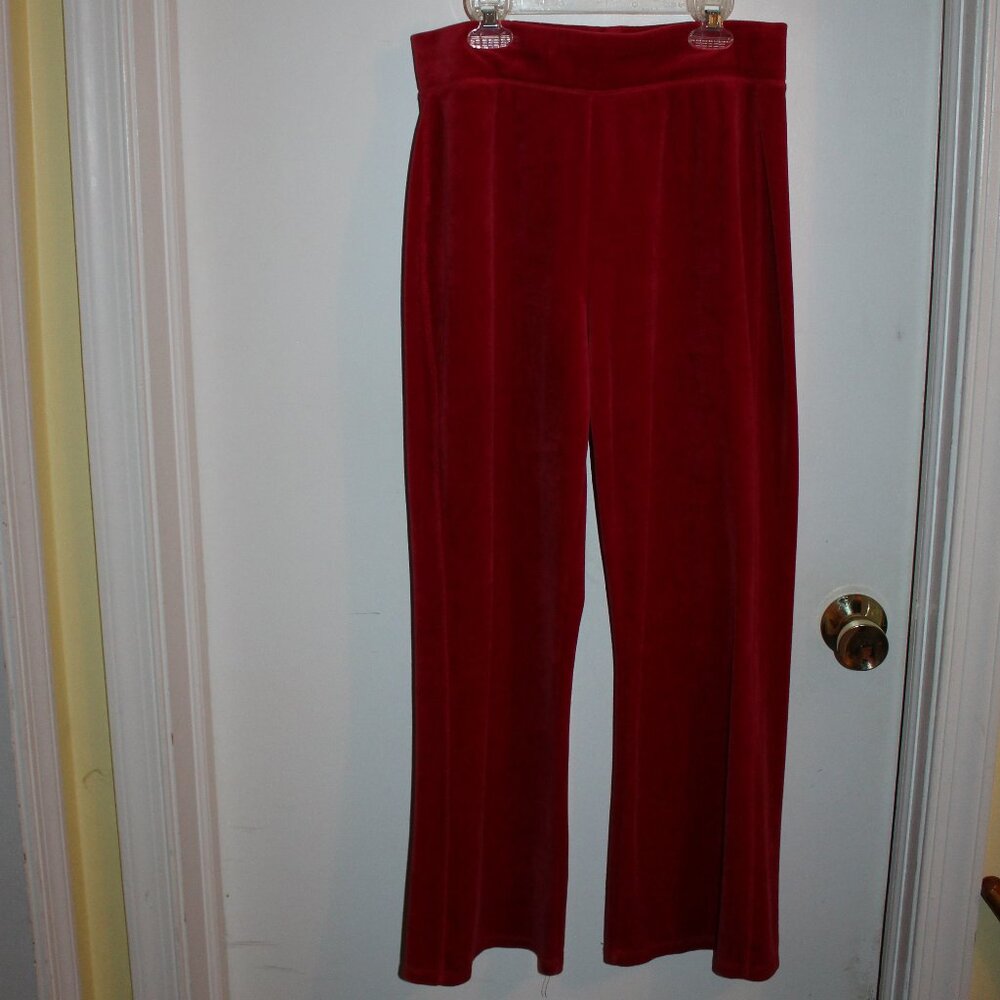 Women's Red Velour Pants = Size Medium